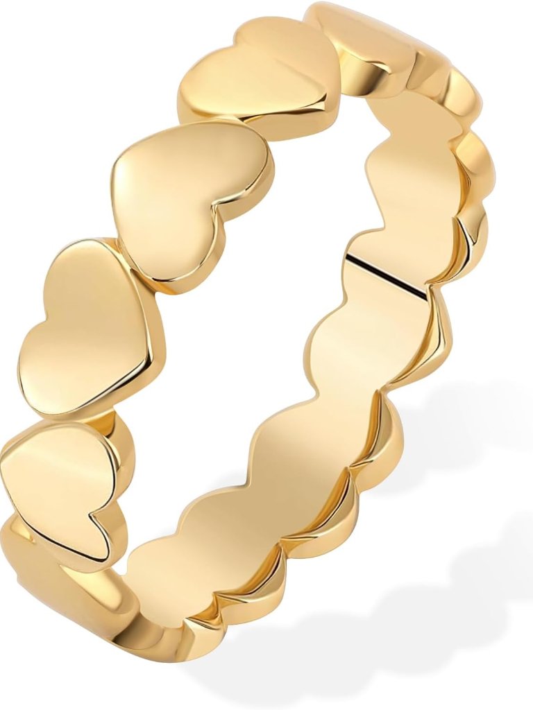 14k Gold-Plated Stackable Ring For Women - Minimal, Durable - Yellow Gold, 7